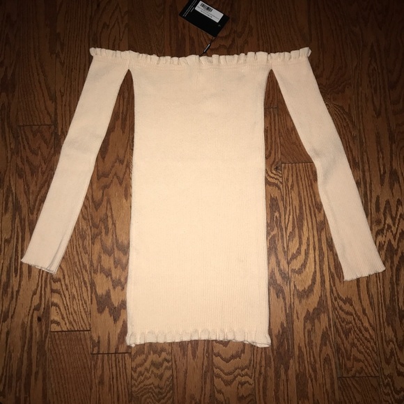 Cream Knit Mini Dress - Picture 5 of 8